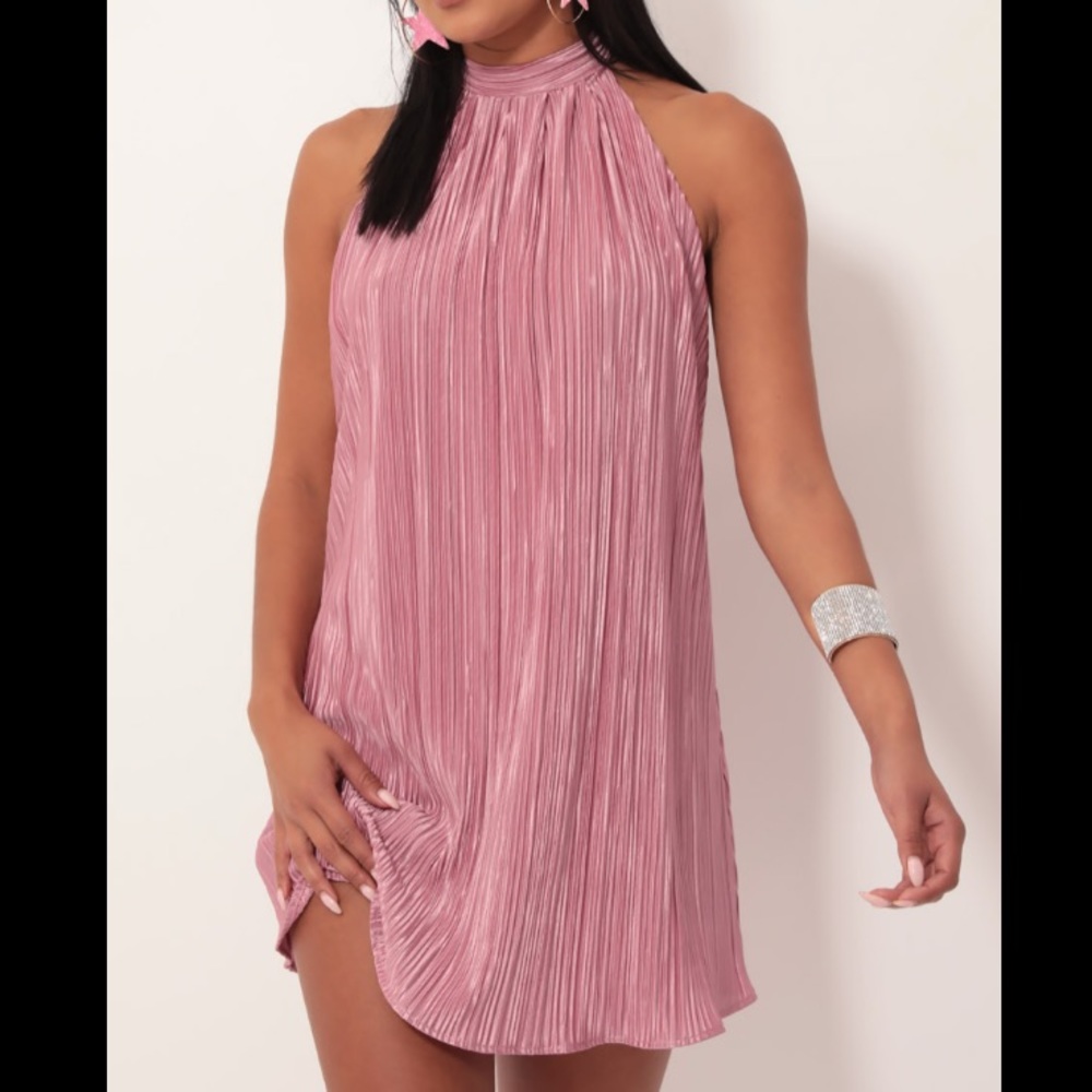 Satin halter dress, size small